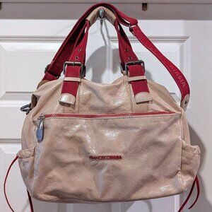 EUC Francesco Biasia Unisex Leather Duffle Tote Shoulder Bag-Gently Distressed